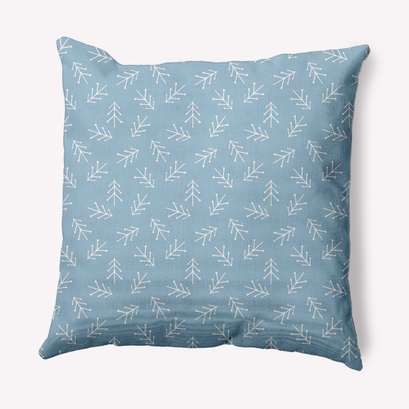 Holiday Cheer Patterned Outdoor Reversible Throw Pillow, Ice, 16" x 16"