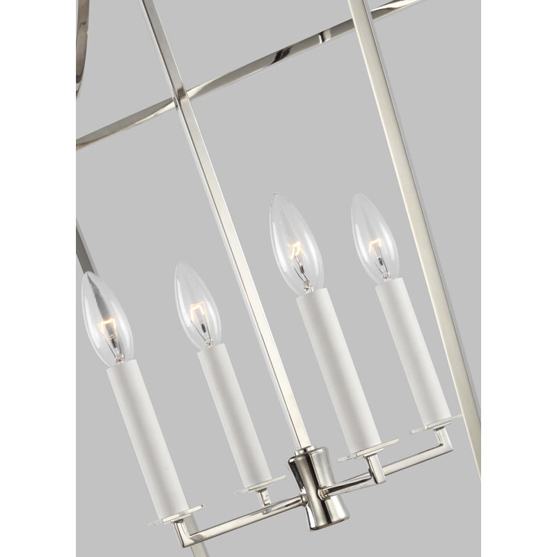Southold 4 - Light Chandelier, Polished Nickel, 27.62" H x 18" W x 18" D
