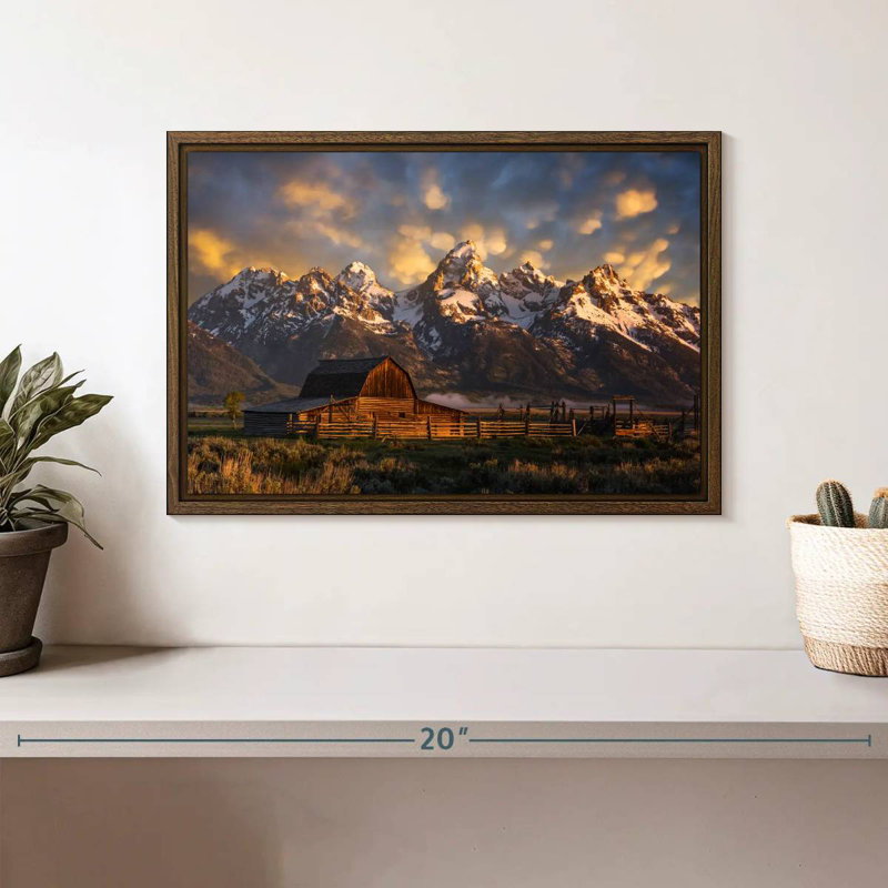 Mormon Row Barn, 13 po x 9 po, Cadre flottant noyer