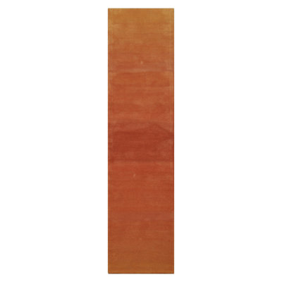LoomBloom Burnt Orange Ombre Rug for Eclectic Interiors