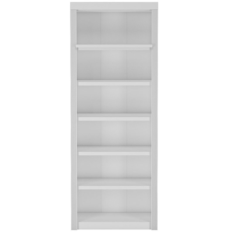 Elona 213cm H x 81cm W Solid Wood Standard Bookcase, White Lacquer
