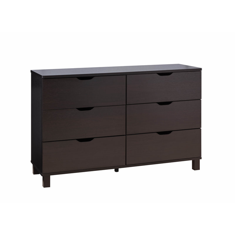 Commode de rangement à 6 tiroirs Fleeman, Brun foncé