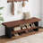 47" Solid Wood Entryway Bench with Shoe Storage