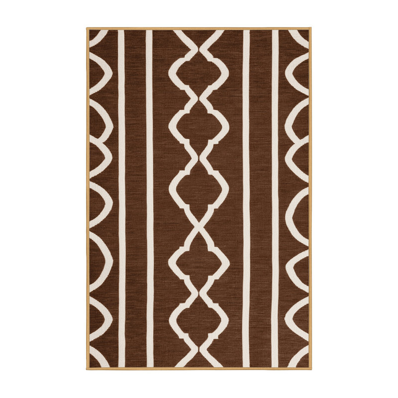Tapis brun treillis lavable à la machine, Rectangle 2 pi x 3 pi