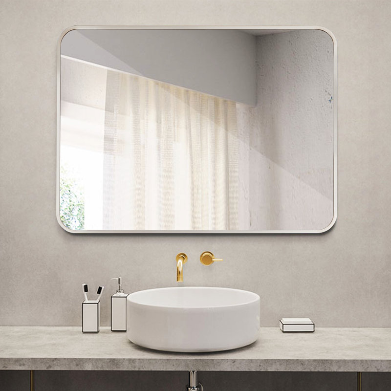 Miroir de salle de bain mural, Argent argent, 24 po x 36 po