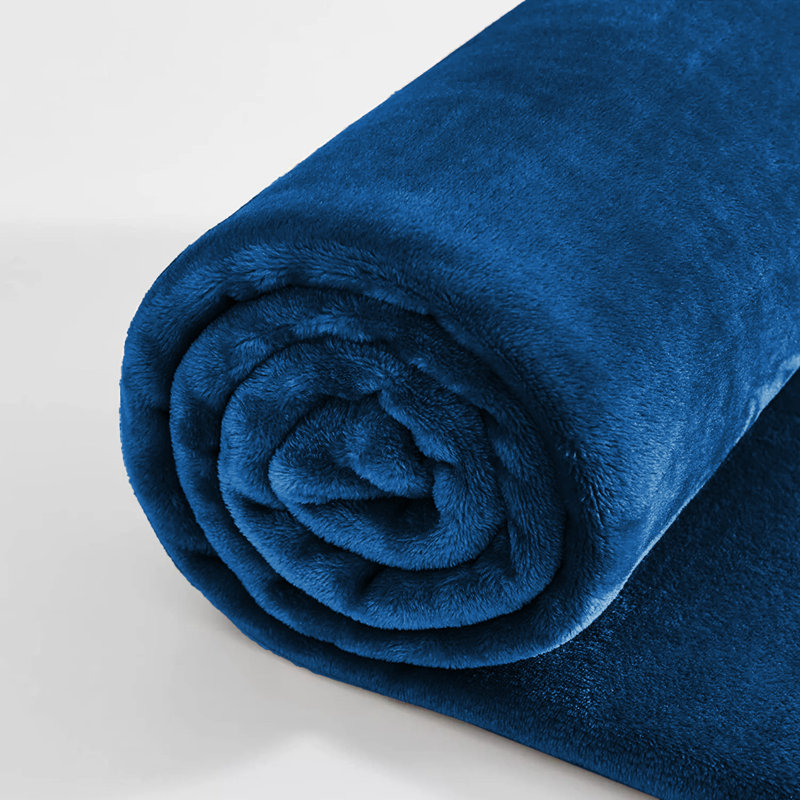 Ultra Soft Plush Faux Fur Reversible Fleece Blanket, Double, Teal