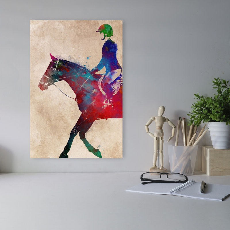 Art mural cheval vibrant vibrant, H 18 po x l 12 po