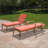 Bevelyn Reclining Acacia Wood Chaise Lounge with Cushions-260722341