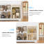 74'' Wood Kitchen Pantry with Microwave Shelf and Adjustable Shelves, White-125400411