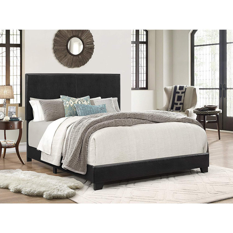 Lit tapissier standard à profil bas Hazelynn, Double, Black