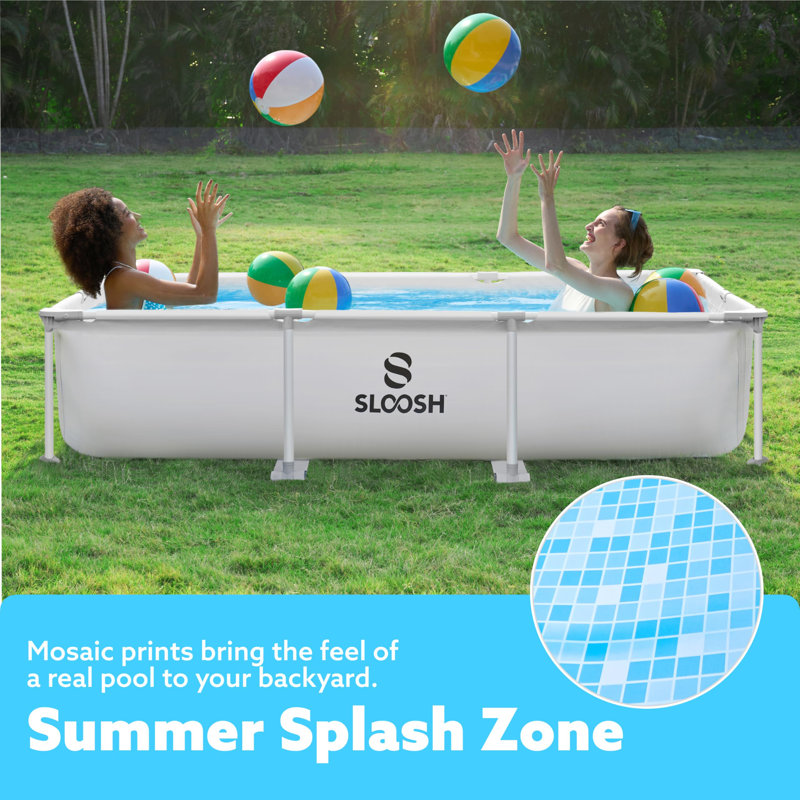Rectangular Above Ground Pool with Pump