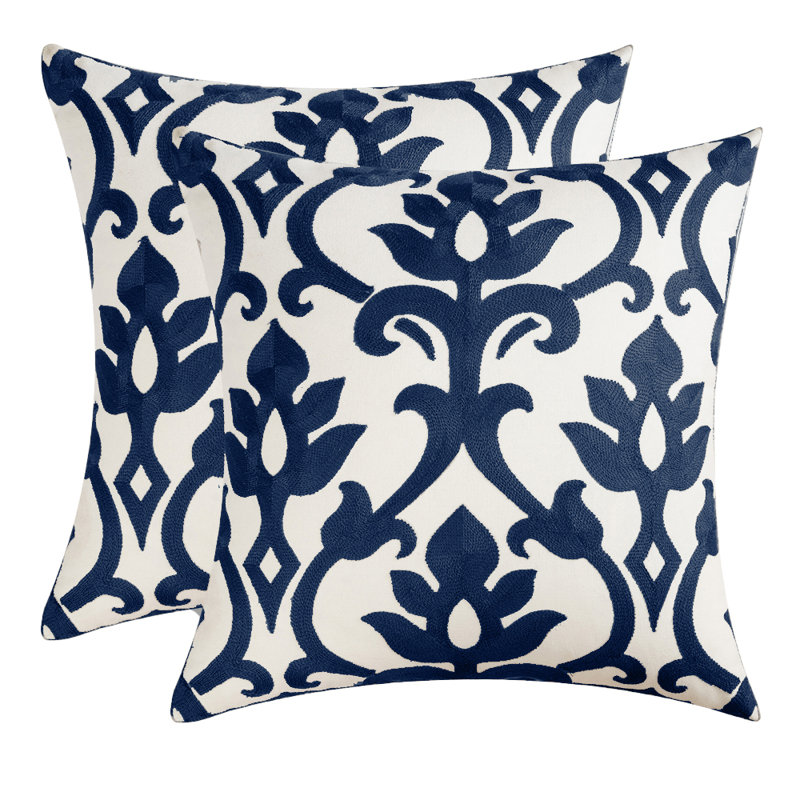 Housse et insert de coussin carré Camaury, Bleu