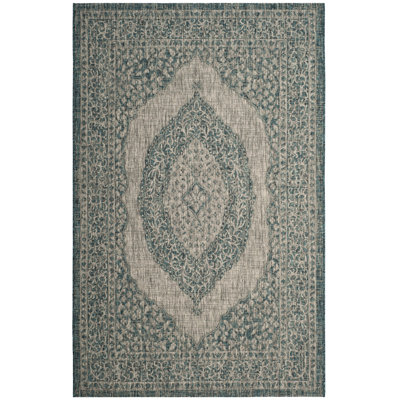 Auburn Light Grey/Teal Indoor/Outdoor Rug