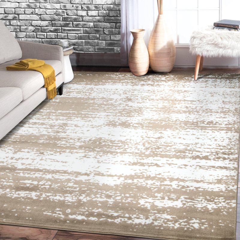 Tapis crème à motif abstrait Gianna, Rectangle 3 pi 11 po x 5 pi 7 po