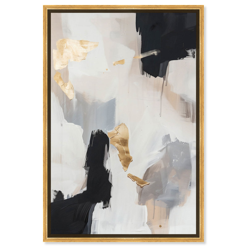«Gentle Touch Canvas Midcentury», art mural abstrait par Art Remedy, Cadre argenté, H 37 po x l 25 po