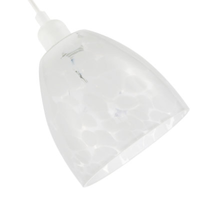 Cylindrical Opal White Snowflake Glass Pendant Lighting Shade By