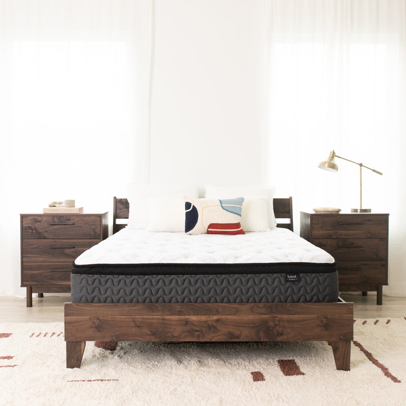 Matelas hybride, Double, Bleu, 12"