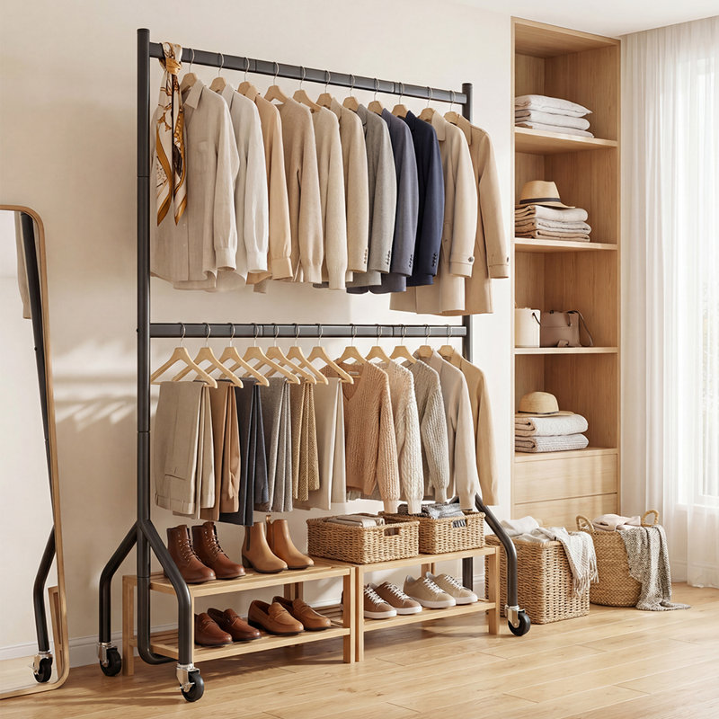 Rolling Clothing Rack, 180cm