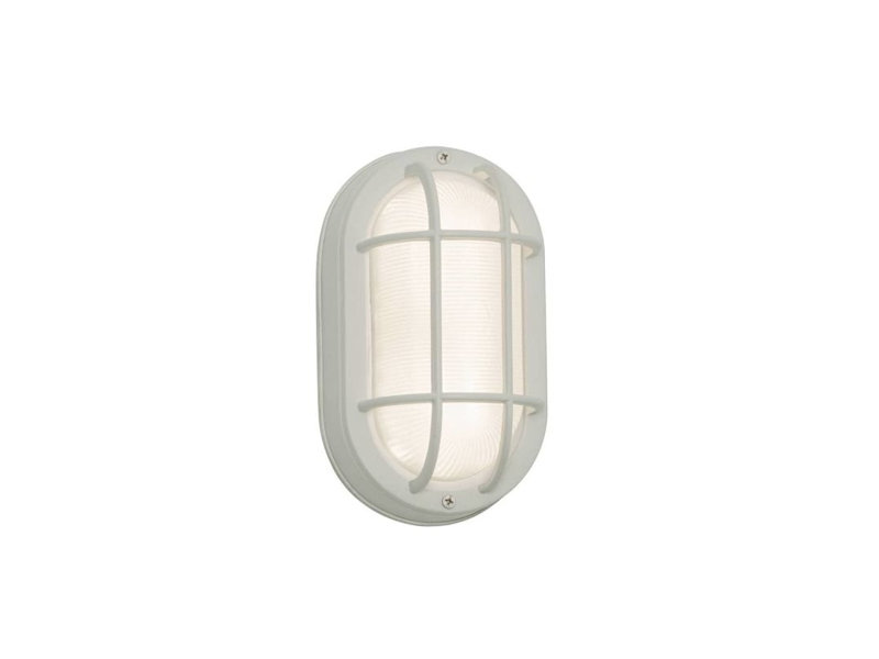 D6C4D75AD4904C45B5C8A28FCEC3D7BD 8-1/2 In. Outdoor LED Nautical Wall Fixture, 3000k, White, White