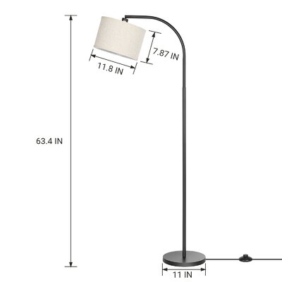 Ebern Designs Kjeld 63.4'' Arched/Arc Floor Lamp & Reviews | Wayfair