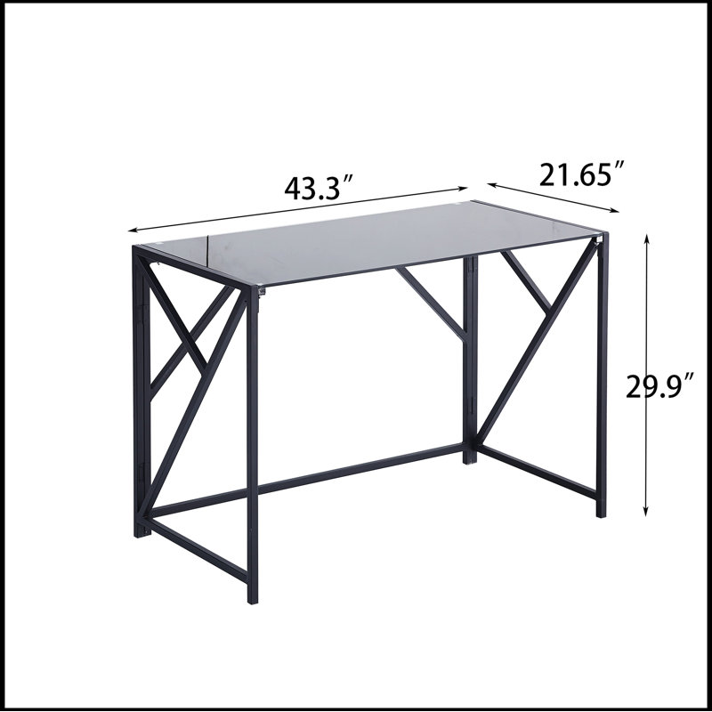 Tempered Clear Glass Computer Desk
