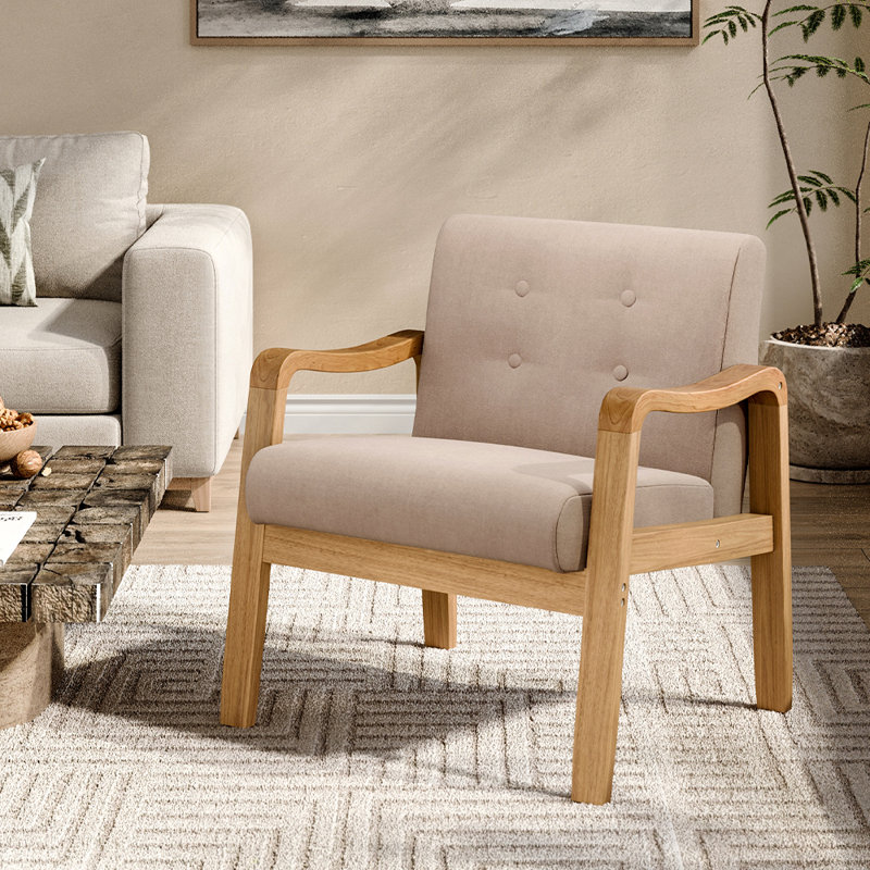 Craig Upholstered Armchair, Beige/Natural