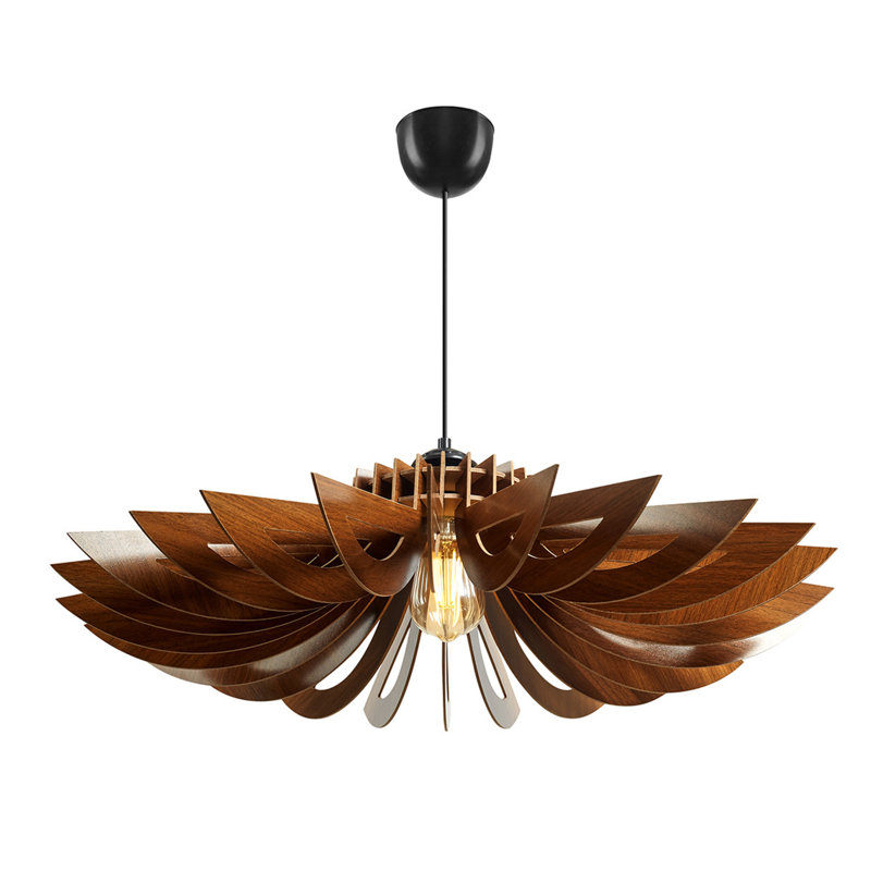 Lustre 2 lumières Johnnathon, Noyer, H 6,3 po x l 26,8 po x P 26,8 po