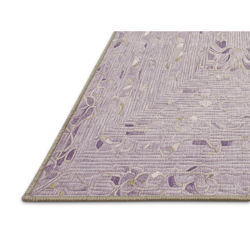 Tapis beige lavable à la machine, Rond 6 pi
