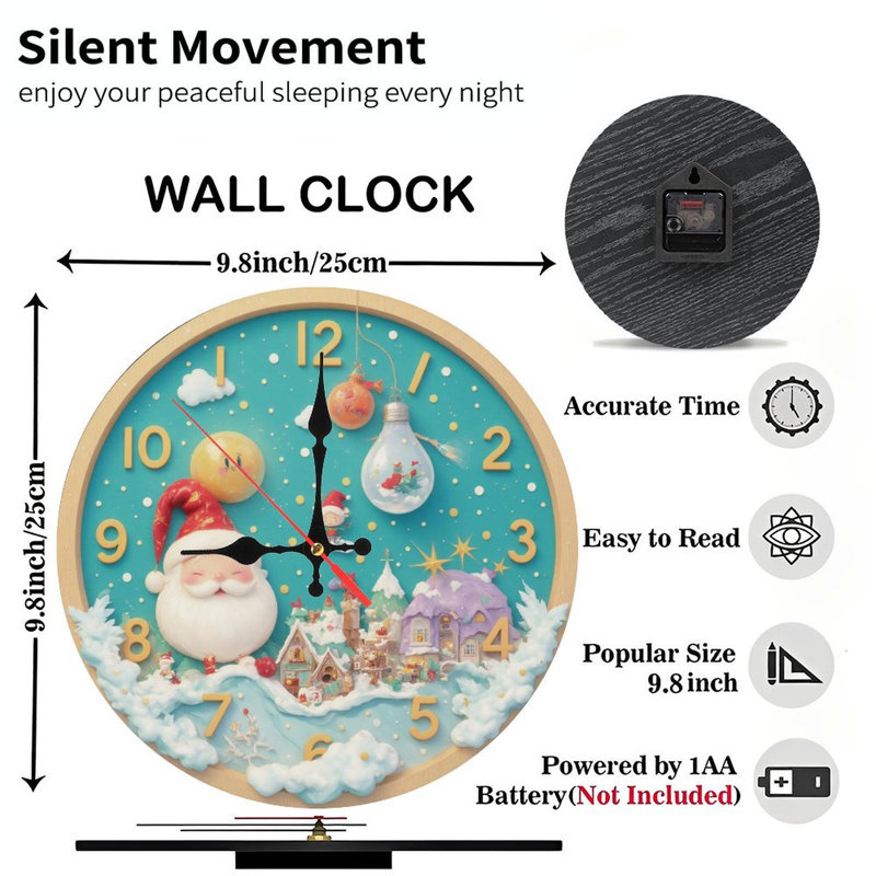 Festive-Horloge-Renne-Flocons de neige-Arc
