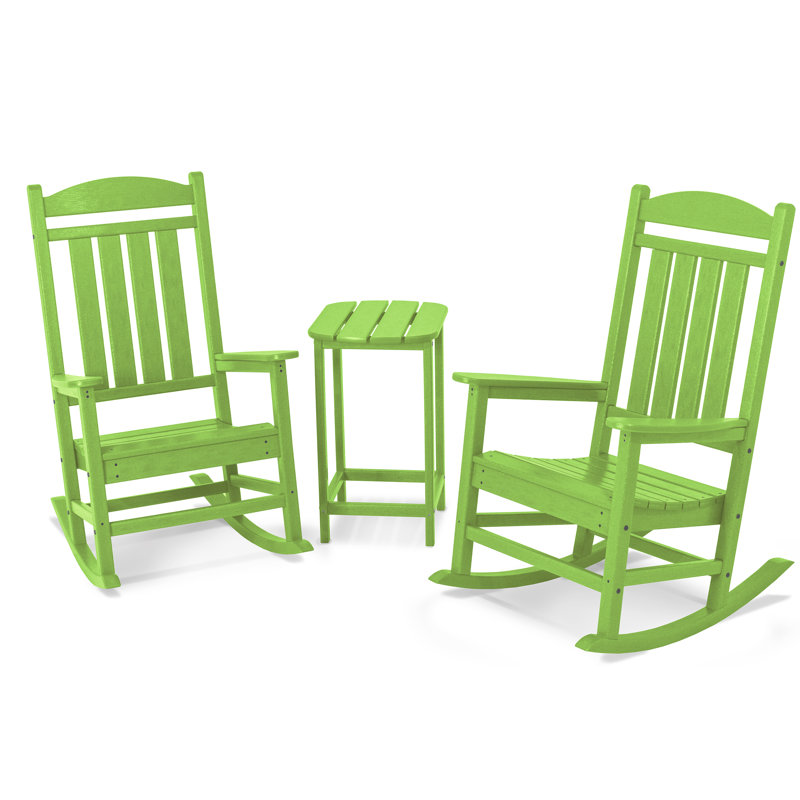 POLYWOOD Presidential Rocker 3-Piece Set, Lime