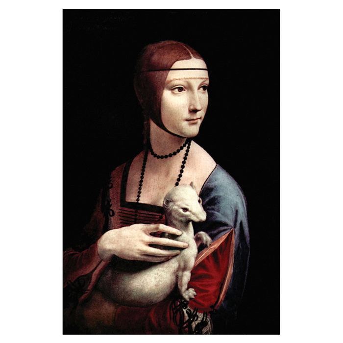 «Portrait of a Lady with a Hermine» par Leonardo Da Vinci - reproduction, H 36 po x l 24 po x P 0,75 po