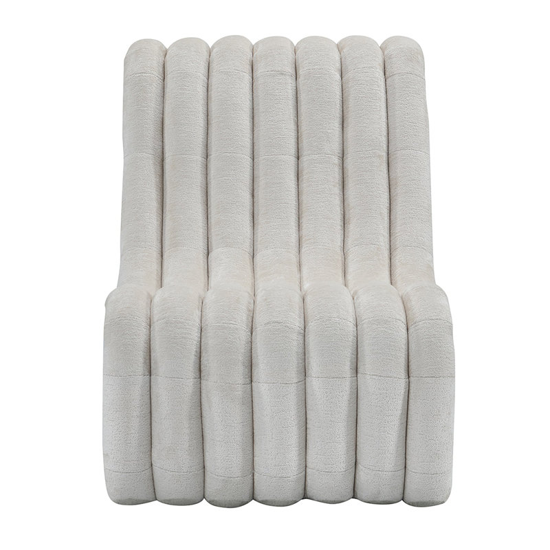 Chaise Chichi en chenille martelée, Mélange de polyester gris clair
