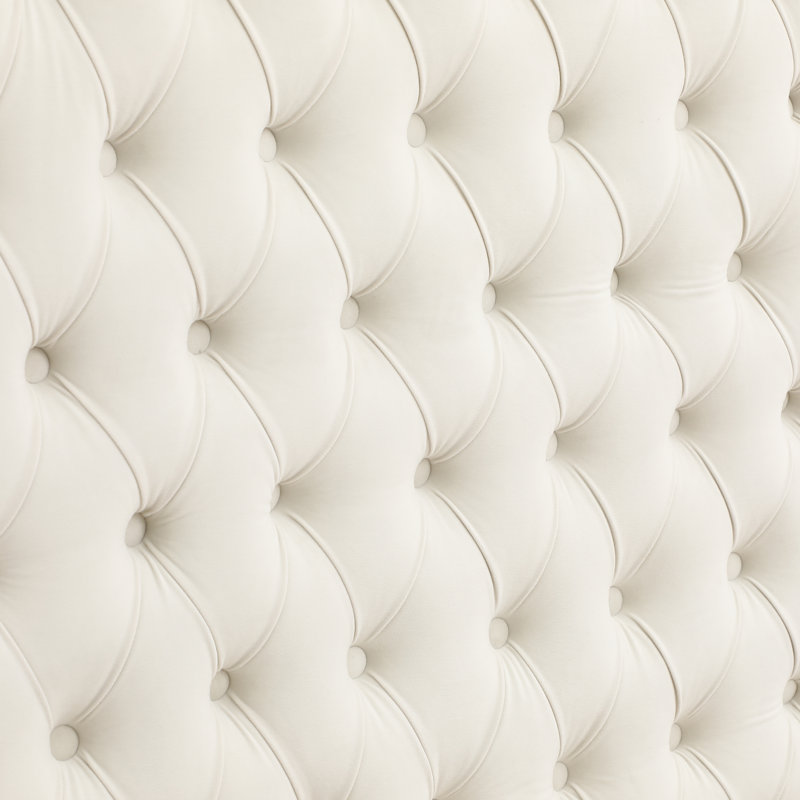 Luxurious Cream Velvet King Canopy Bed with Tufted Upholstery