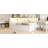 Upholstered Full Size Platform Bed With USB Ports And LED Belt,With Trundle