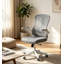 Fauteuil de bureau, fauteuil de bureau ergonomique Comfort Home, fauteuil de jeu à roulettes à dossier moyen, hauteur réglable, soutien lombaire, accoudoir rabattable-202091579
