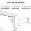 Table pliante étroite 5 pi ， Blanc-121100050-121100052