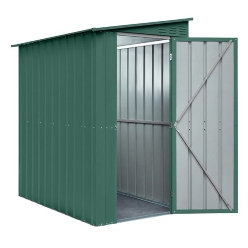 Salford 4 ft. W x 6 ft. D Metal Garden Shed, Heritage Green