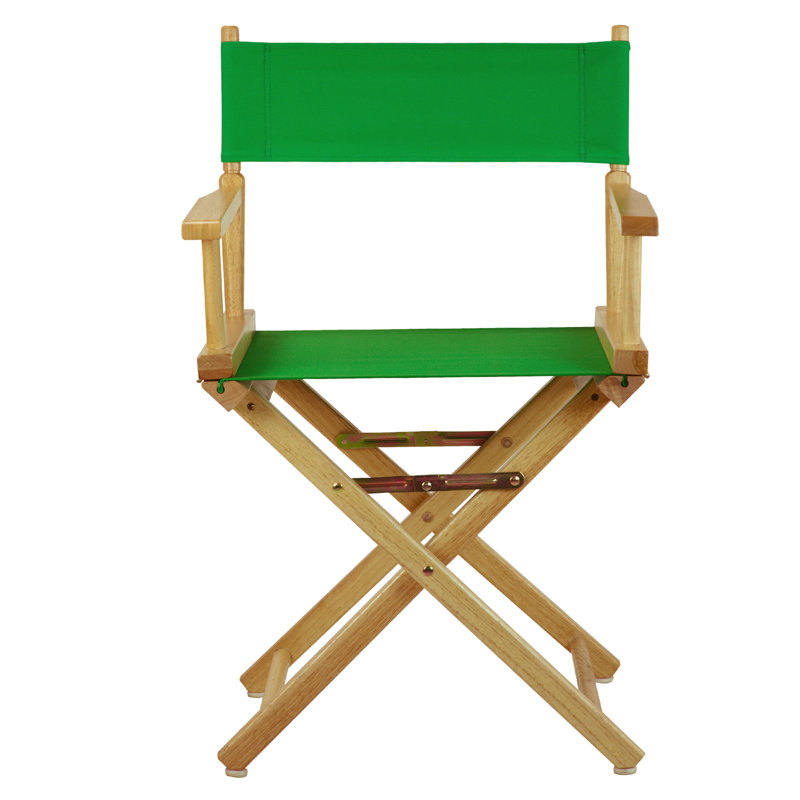Chaise de réalisateur pliante 18 po, Naturel, Vert