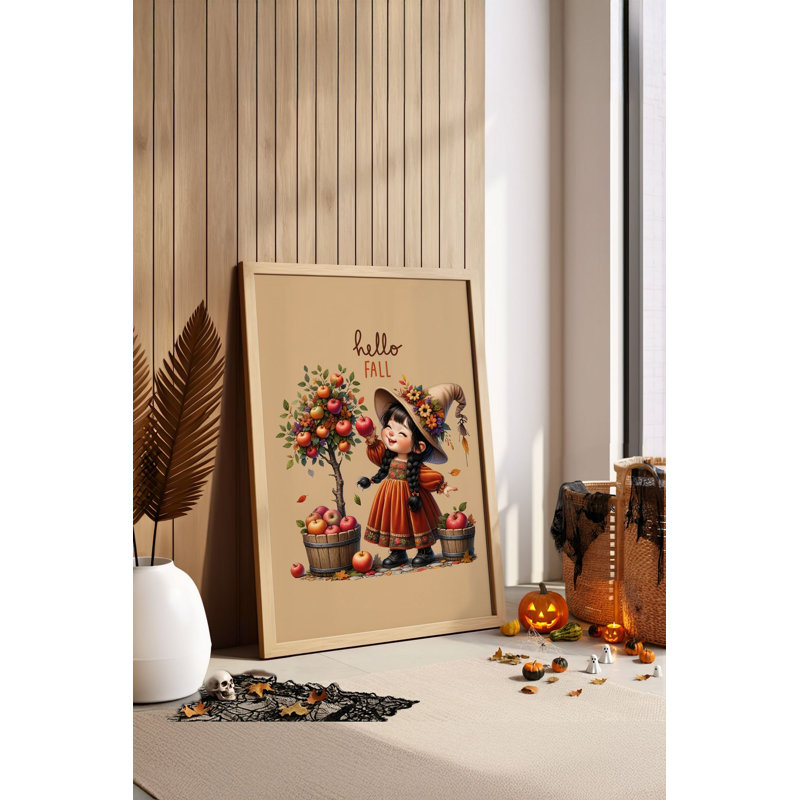 «Spooky Halloween», peinture décorative encadrée de 13,0 po x 19,0 po | Cadre 100% bois massif (épaisseur: 0,8 pouce) et art 100% bois aggloméré (épaisseur: 0,1 pouce) | Impression numérique, pour la décoration festive et les célébrations saisonnières