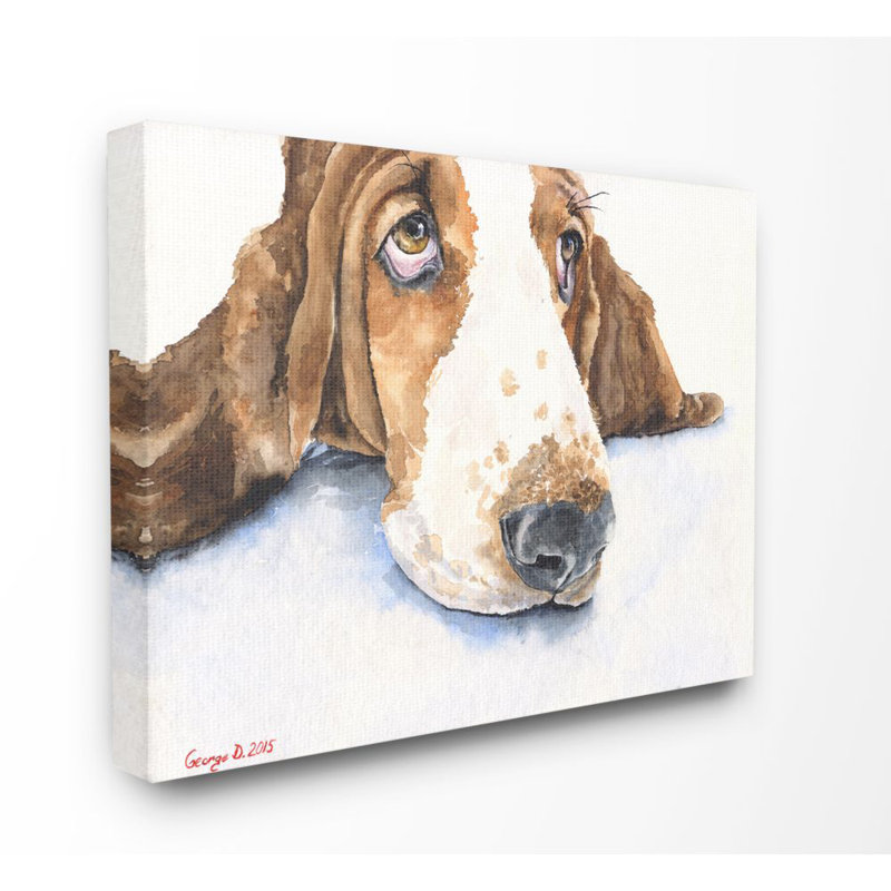 «jolie dog head basset hound animal painting animal painting animal, reproduction d’art sur toile, Toile tendue