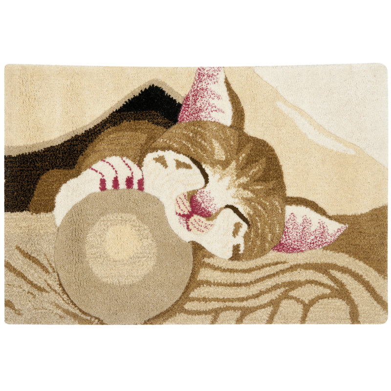 Tapis abstrait en laine touffeté à la main Wilderness, Rectangle 2 pi x 3 pi