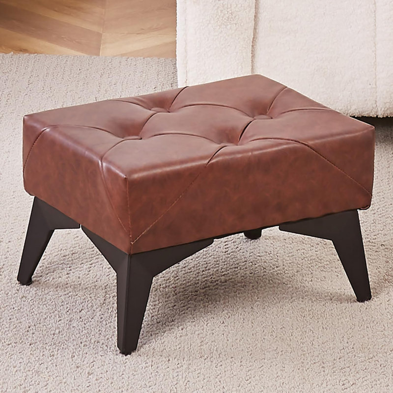 Leather Ottoman, No, Coffee