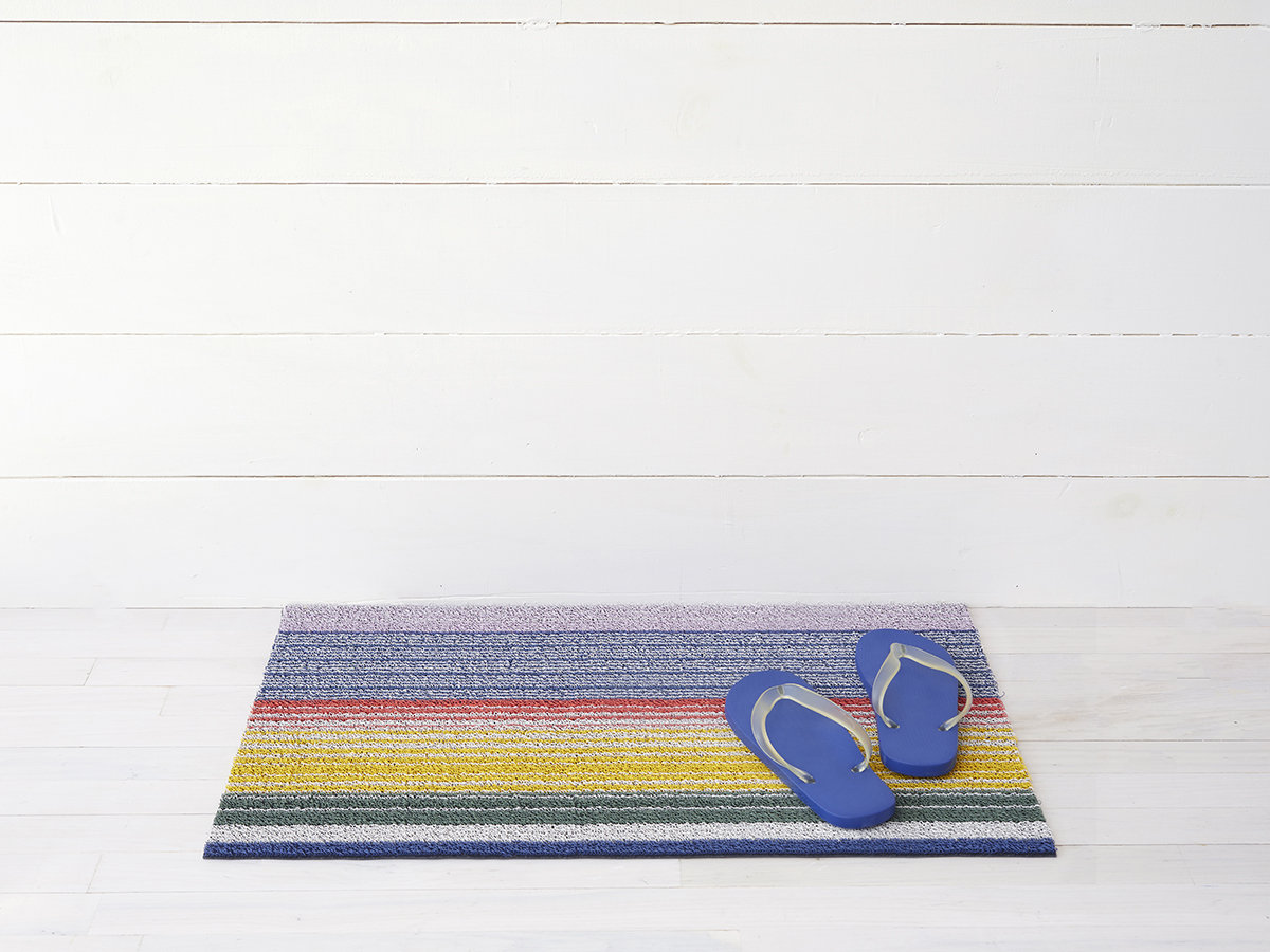 Chilewich Bold Stripe Shag Doormat 18x28 - Multi