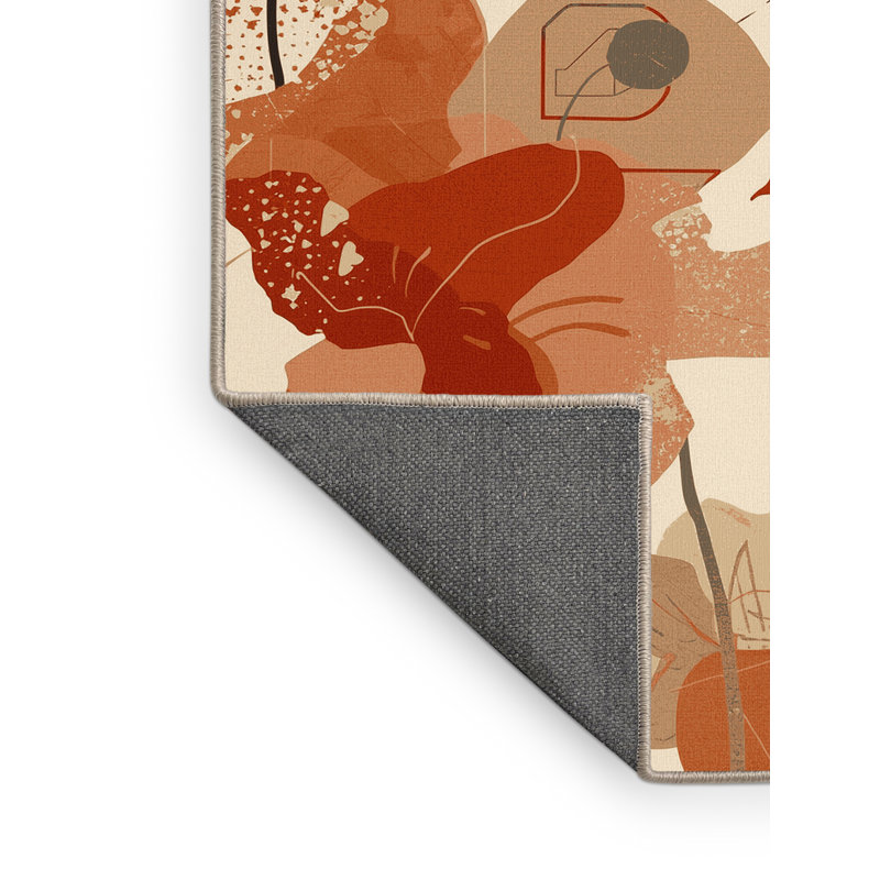 Tapis abstrait moelleux et moelleux à motif abstrait écossais Scott Poppy, Carré 5 pi