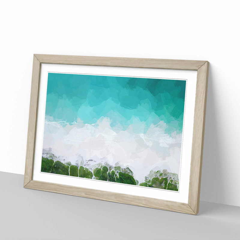 Kailua-Kona in Hawaii in Abstract - Framed Print, Oak, 50cm H x 76cm W x 2cm D