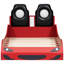 Lit plateforme simple voiture de course avec éclairage de nuit à DEL et revêtement rembourré de style rouge