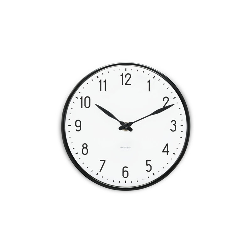 Horloge murale Station, Noir / blanc, Petit
