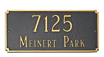 Estate 2-Line Lawn Address Sign, Chocolate/Gold
