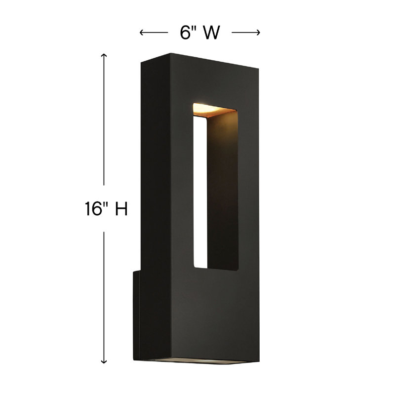 Extra Large Wall Mount Lantern, Satin Black, 16" H x 6" W x 3.5" D