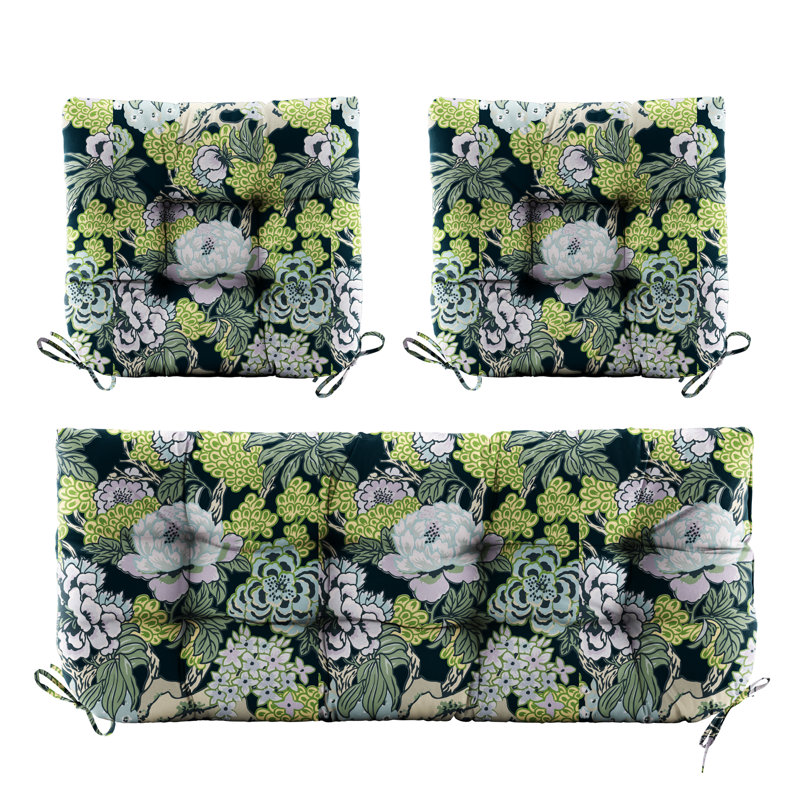 Outdoor 5'' Seat / Back Cushion, Black Floral 3